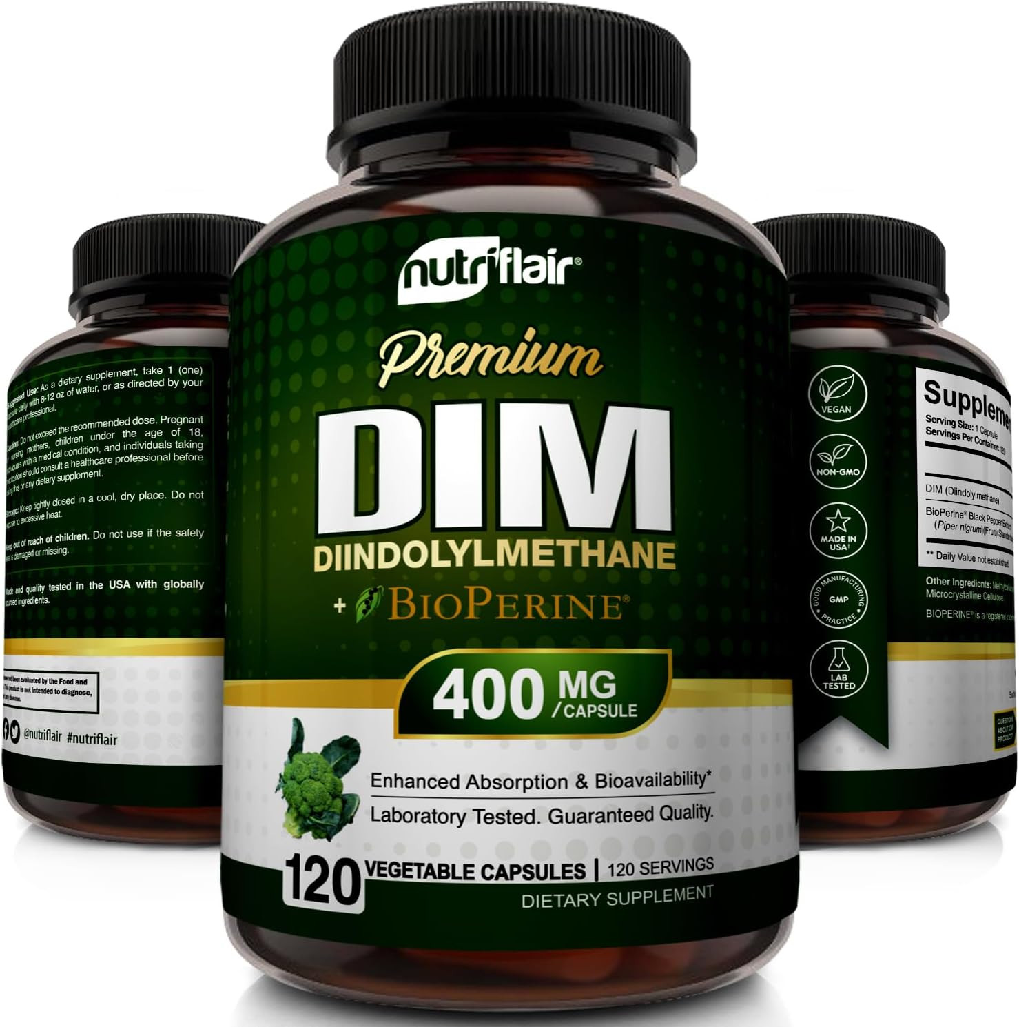 Nutriflair DIM 400Mg with Bioperine 120 Capsules