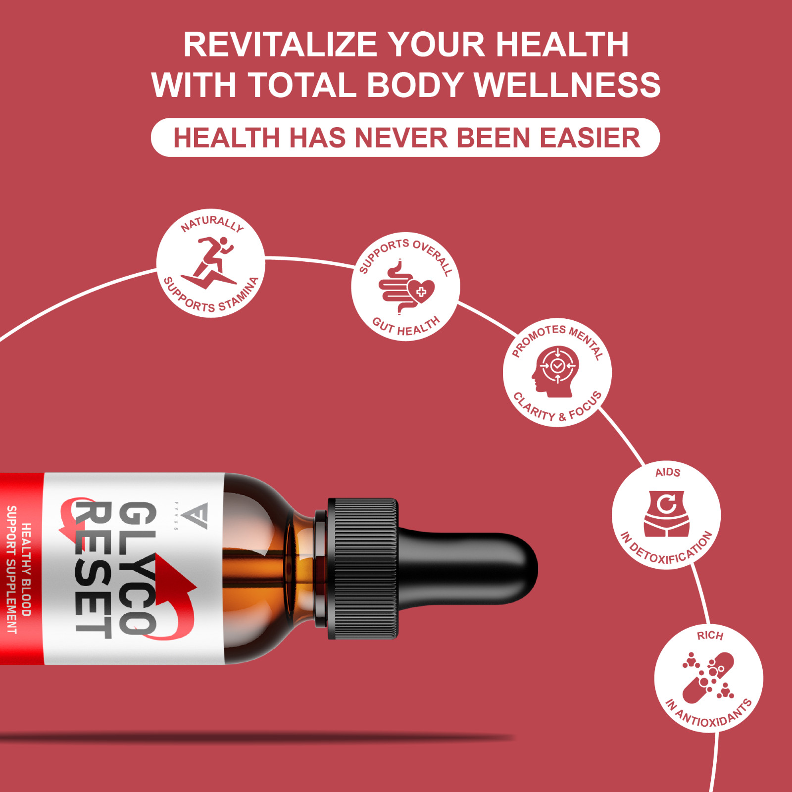 (5 Pack) Glyco Reset Drops, GlycoReset Premium Blood Support Supplement (10oz)