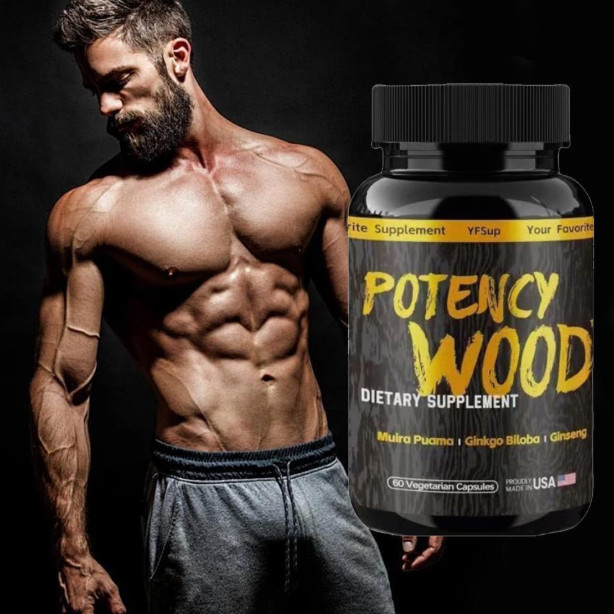 power WOOD Ginseng Ashwagandha Gingko Tribulus, Herbal Supplements 60Capsules