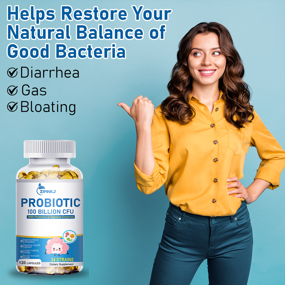 120 Capsules Probiotics Digestive Enzymes 100 Billion CFU Potency Immune Health