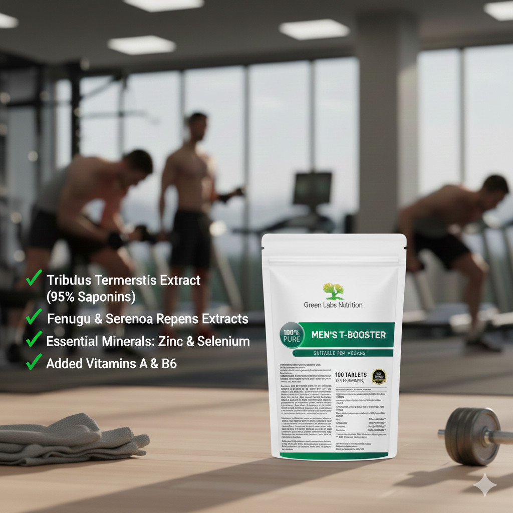 Men’s T-Booster | Vegan | Tribulus, Saw Palmetto, Maca, Ginseng, Zinc, Fenugreek
