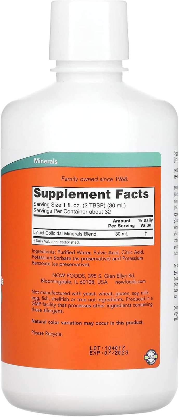 Supplements, Colloidal Minerals Liquid, Plant Derived, Essential Trace Minera…