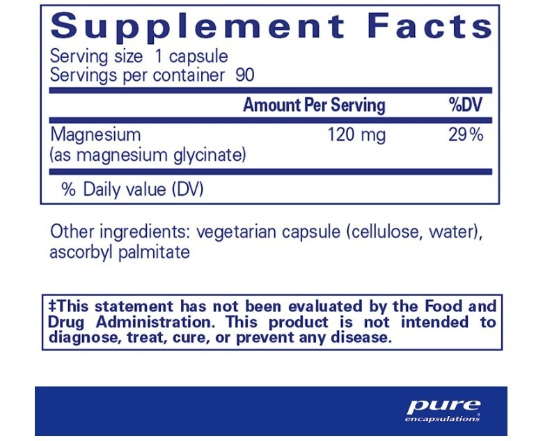 2-Pack Magnesium Glycinate 90 Capsules Hypoallergenic Supplement Non-GMO Pure