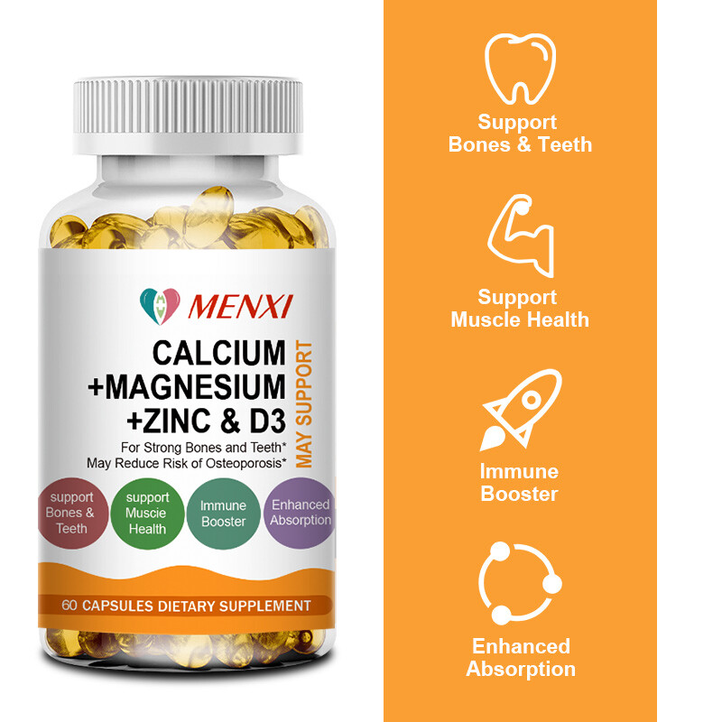 Calcium 1500mg Magnesium 400mg Zinc 25mg Vitamin D3 600iu Bone Muscle Health 120