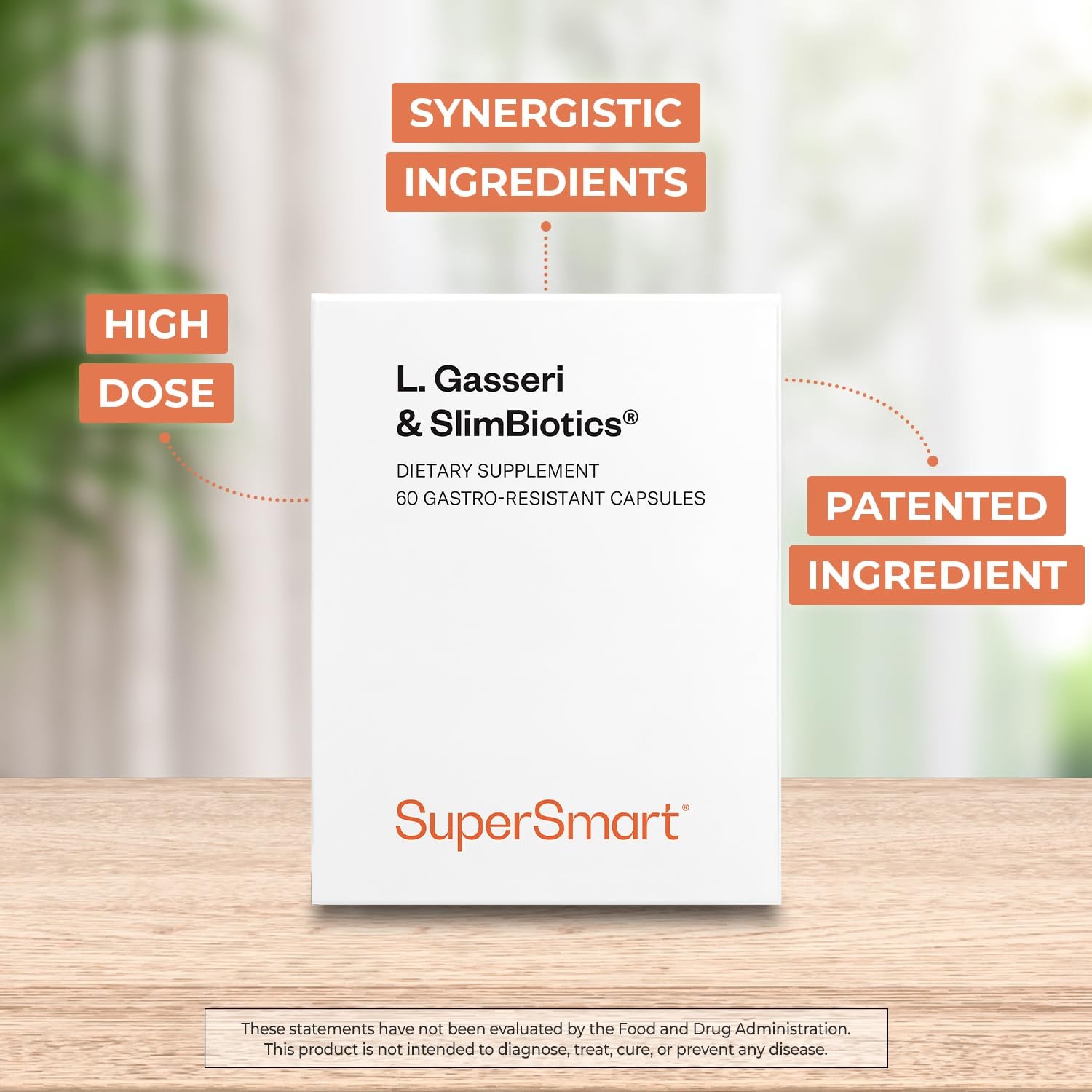 Probiotic Supplement with Lactobacillus Gasseri & SlimBiotics – 60 Capsules