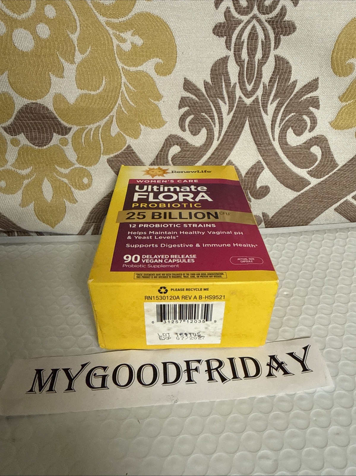 Renew Life Ultimate Flora Womens Care Probiotic 25 Billion CFU 90 Count Exp:7/27