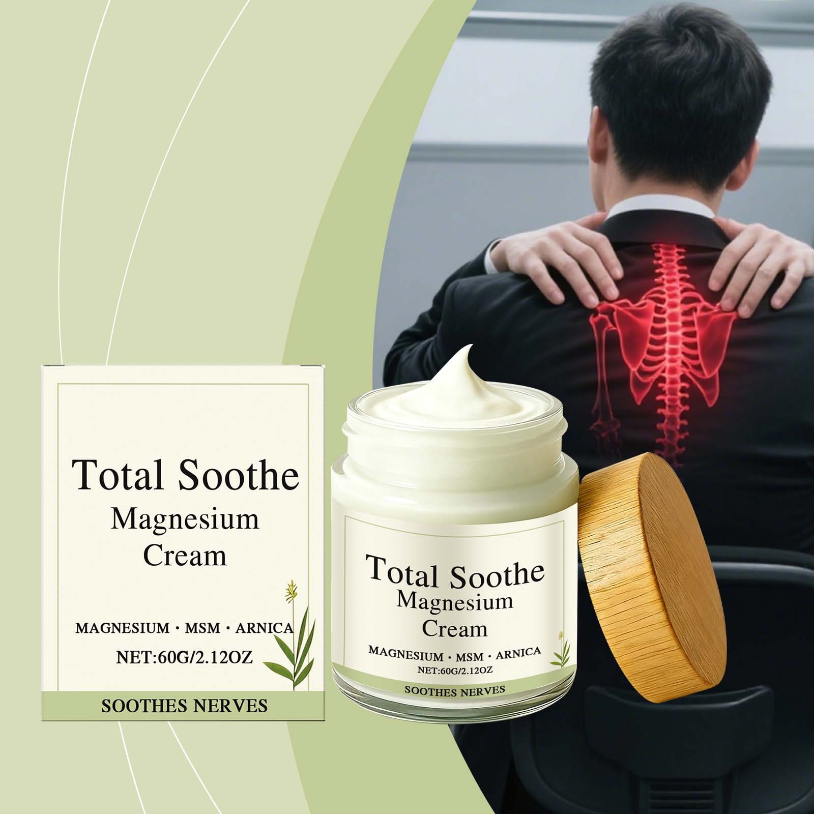 Total Soothe Magnesium Cream – Joint Relief Cream – 60g Daily Body Relief Cream