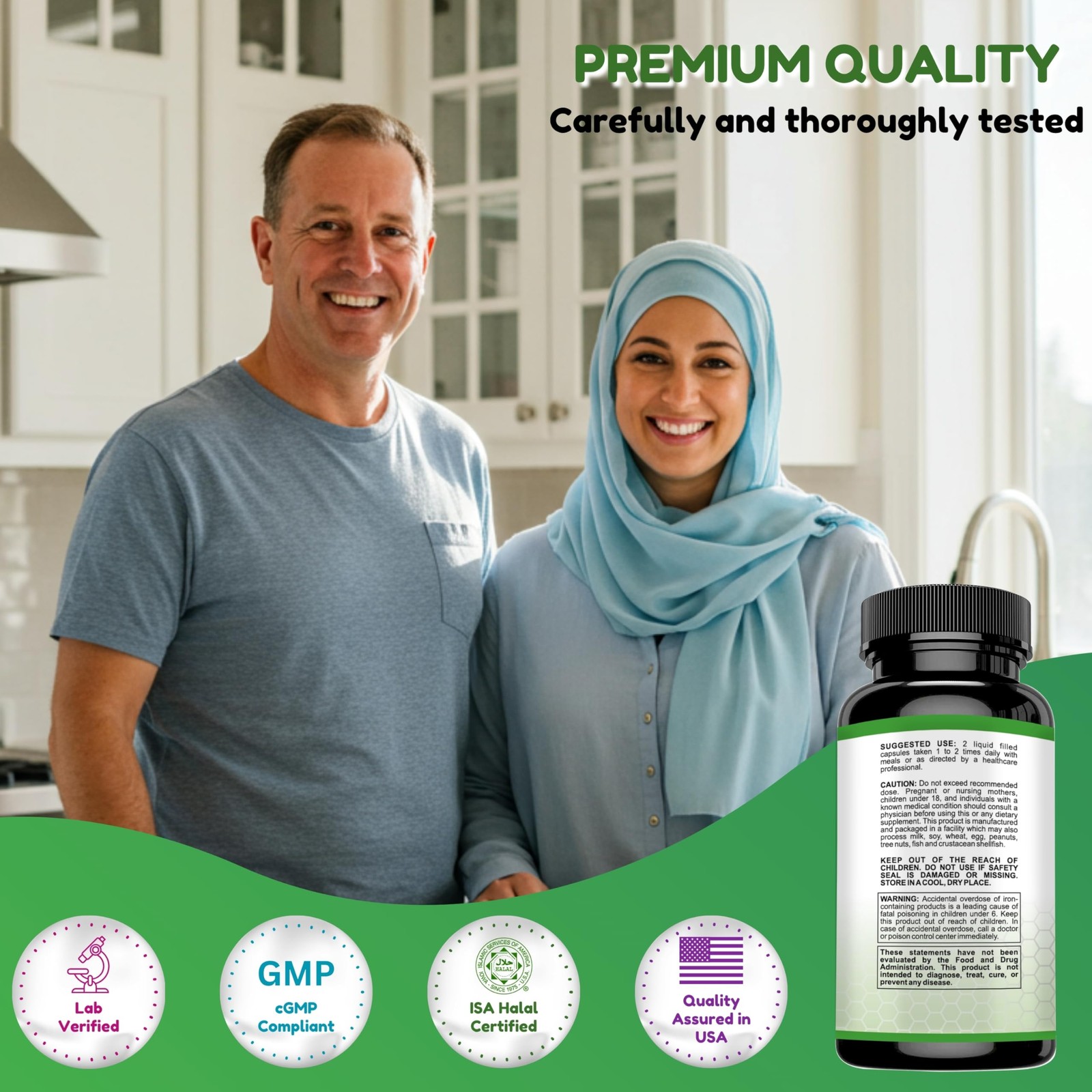 SHIFAA NUTRITION Halal Multivitamins for Women, Men Adults, 30 Servings | Ir…