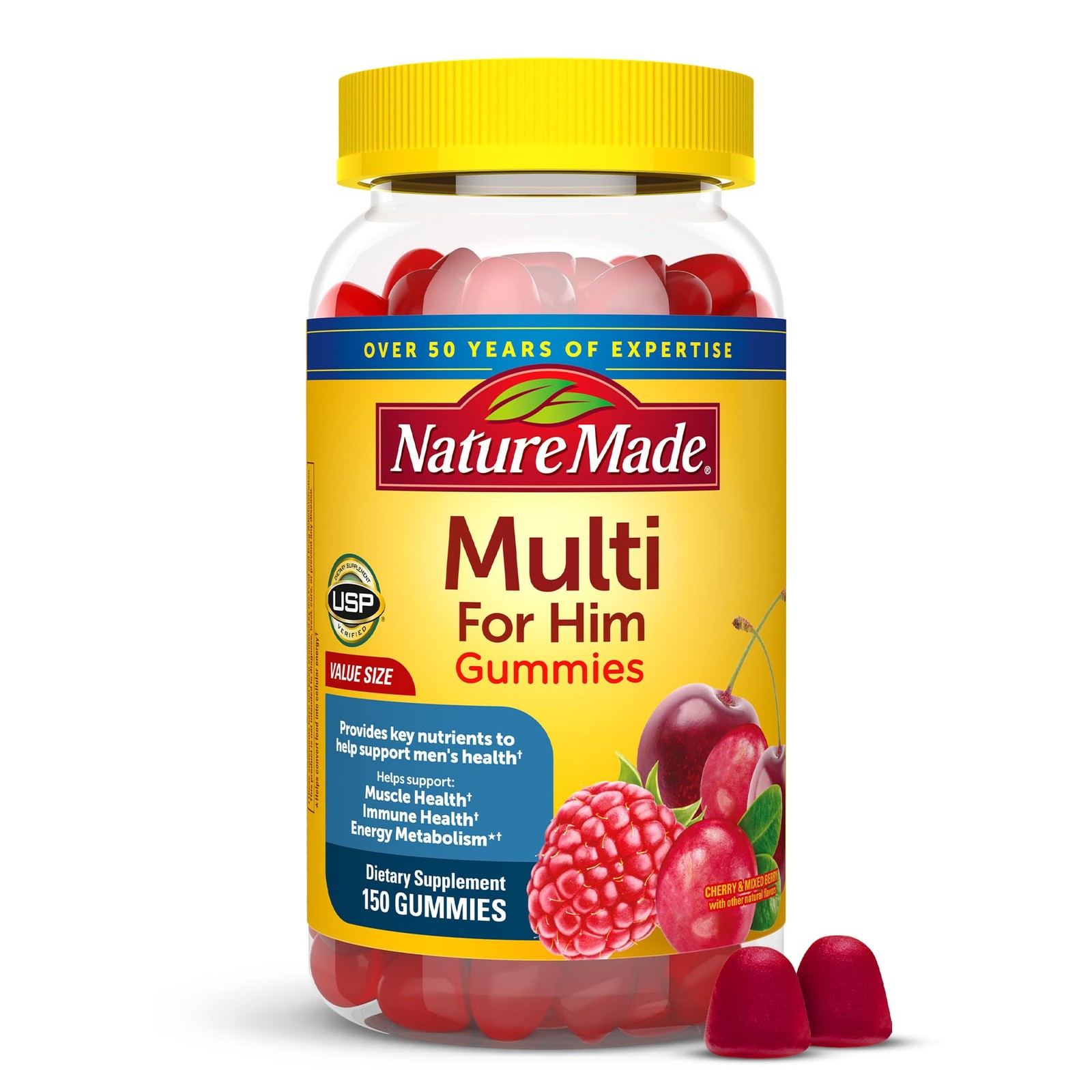 Nature Made Multi for Him, Mens Multivitamins Gummies, Energy Metabolism Supp…