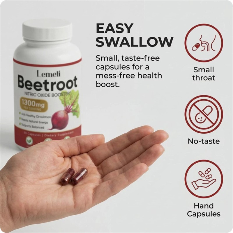 3x Lemeli Beetroot – 1300mg, Lemeli Beet Root Supplement 60 Capsules
