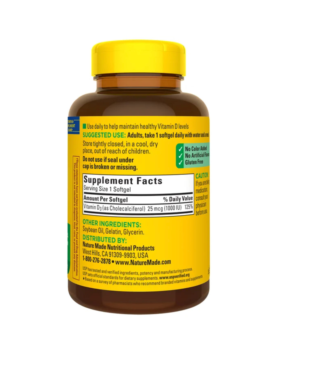 Nature Made Vitamin D 1000 IU Softgels, 650 ct.