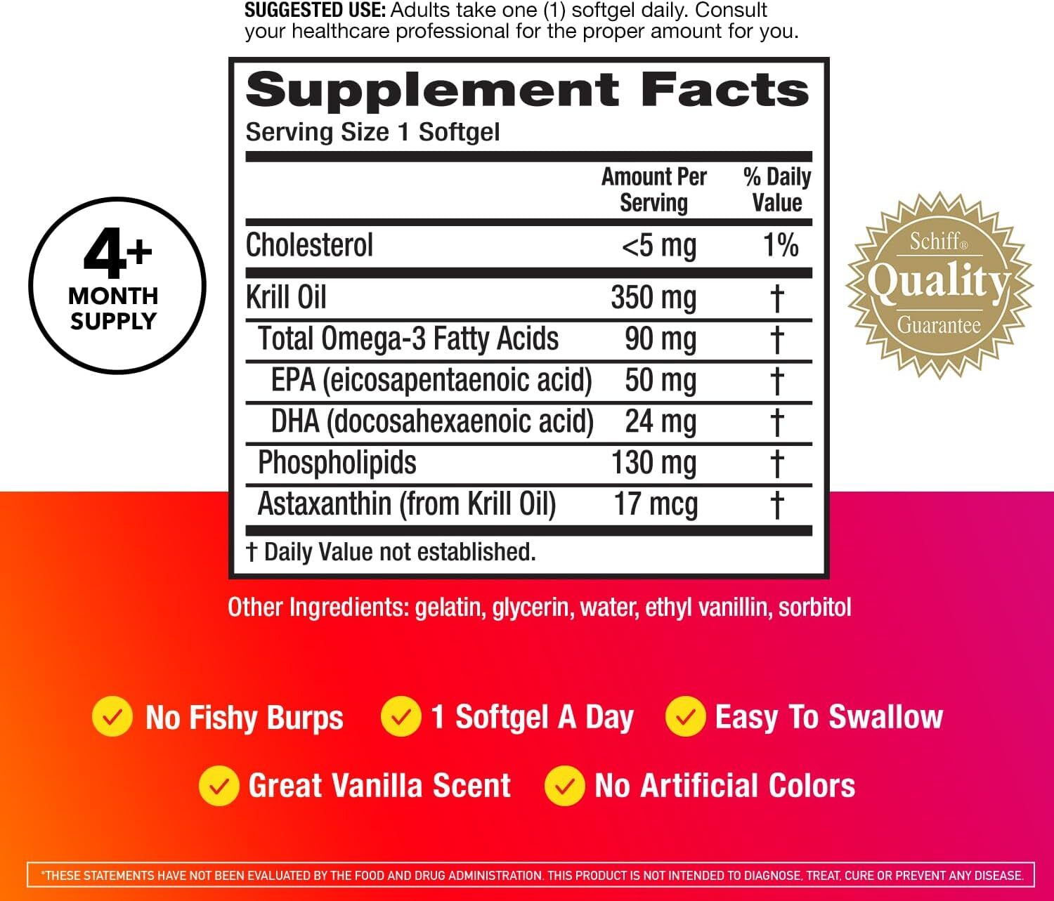 – Omega-3 Krill Oil 350Mg Softgels (130 Count in a Bottle), EPA & DHA Omega-3 Fa