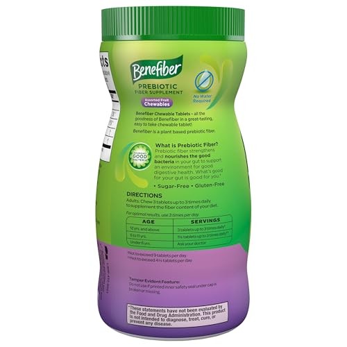 Benefiber Chewable Prebiotic Fiber 100 Count (Pack of 1), Asst. Fruit
