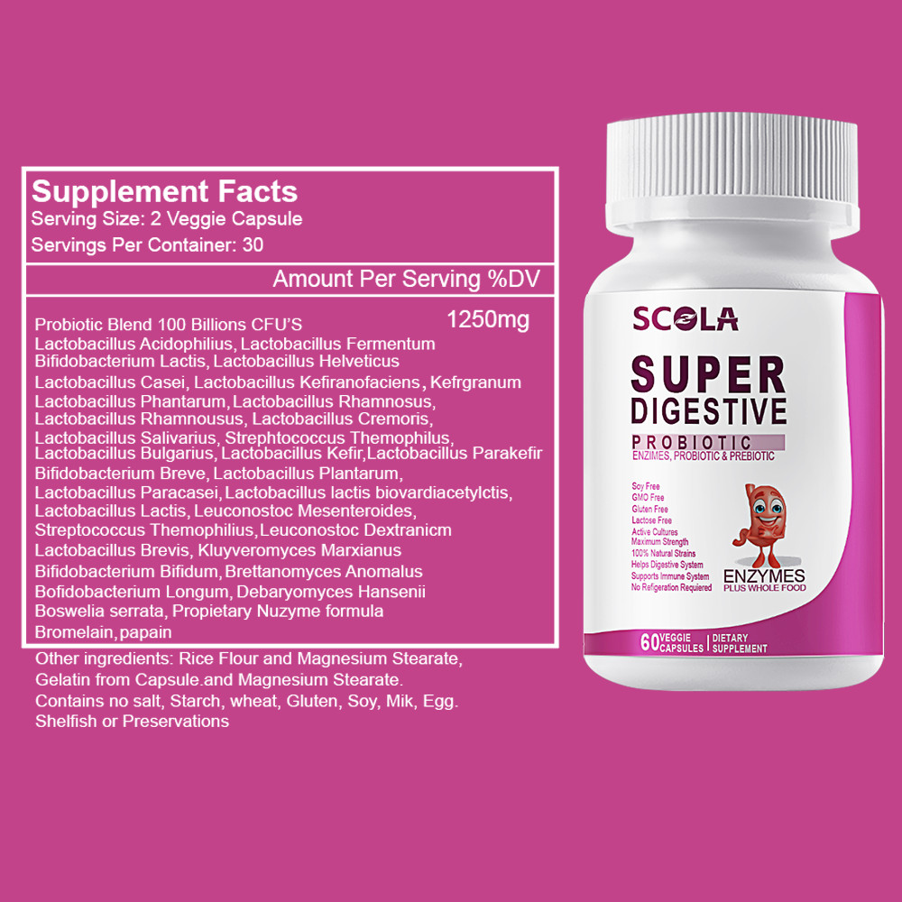 Probiotic blend of Lactobacillus reuteri 100 Billion CFU/gm – 400mg – 60Capsules