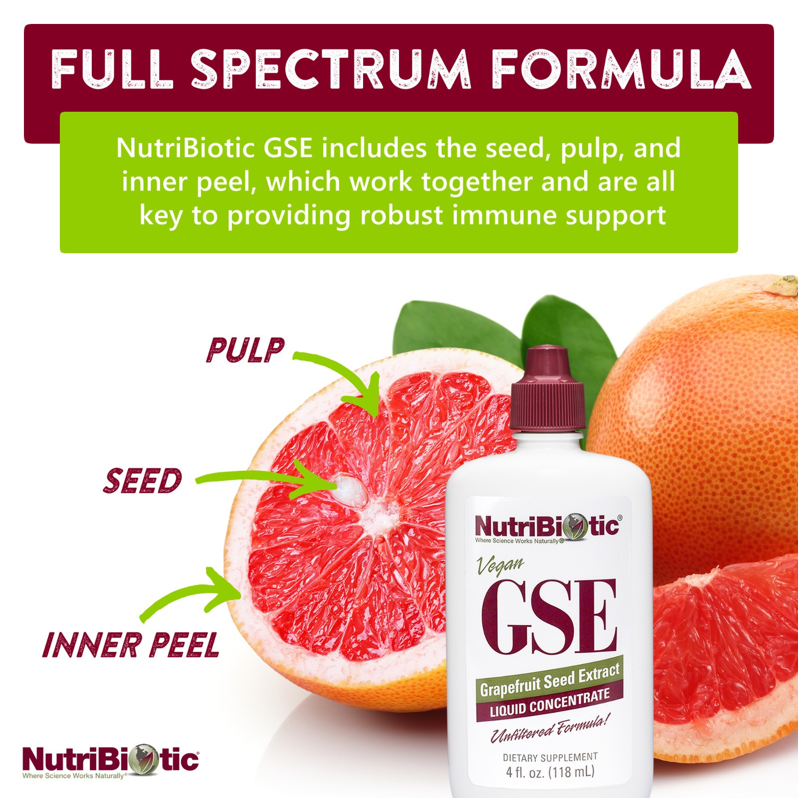 NutriBiotic GSE Liquid Concentrate -4 Fl Oz Broad-Spectrum Immune Support
