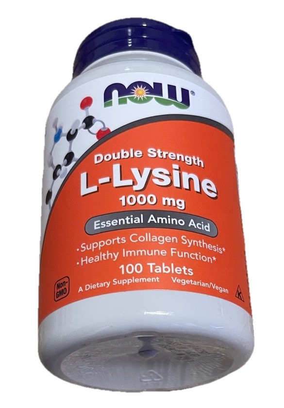 NOW FOODS L-Lysine, Double Strength 1000 mg – 100 Tablets
