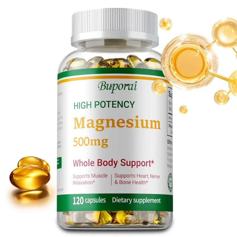 High Potency Magnesium 120pcs,Energy Metabolism, Supports Bone and Muscle Health