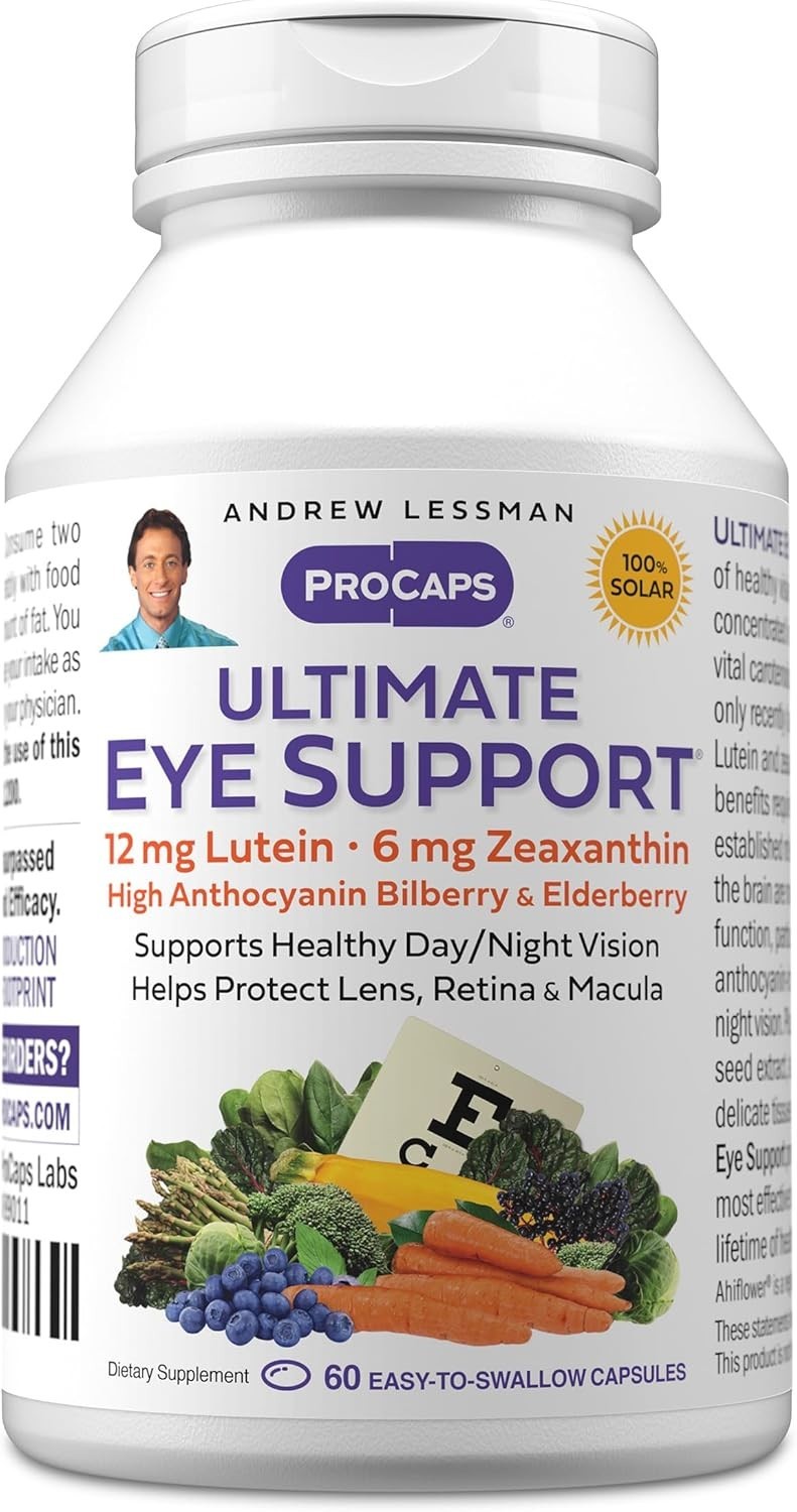 Vision Protection Softgels: 60 Count Lutein, Zeaxanthin & Bilberry Extract