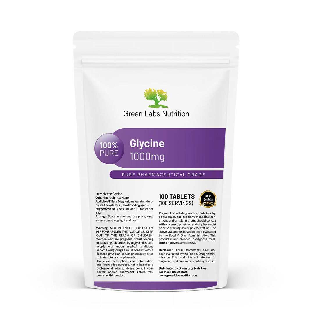 Glycine 1000 mg Tablets – High Strength Sleep, Mood, Calm & Recovery Support