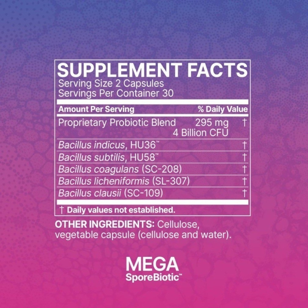 New 60 Capsules Mega SporeBiotic Probiotic Dietary Supplement