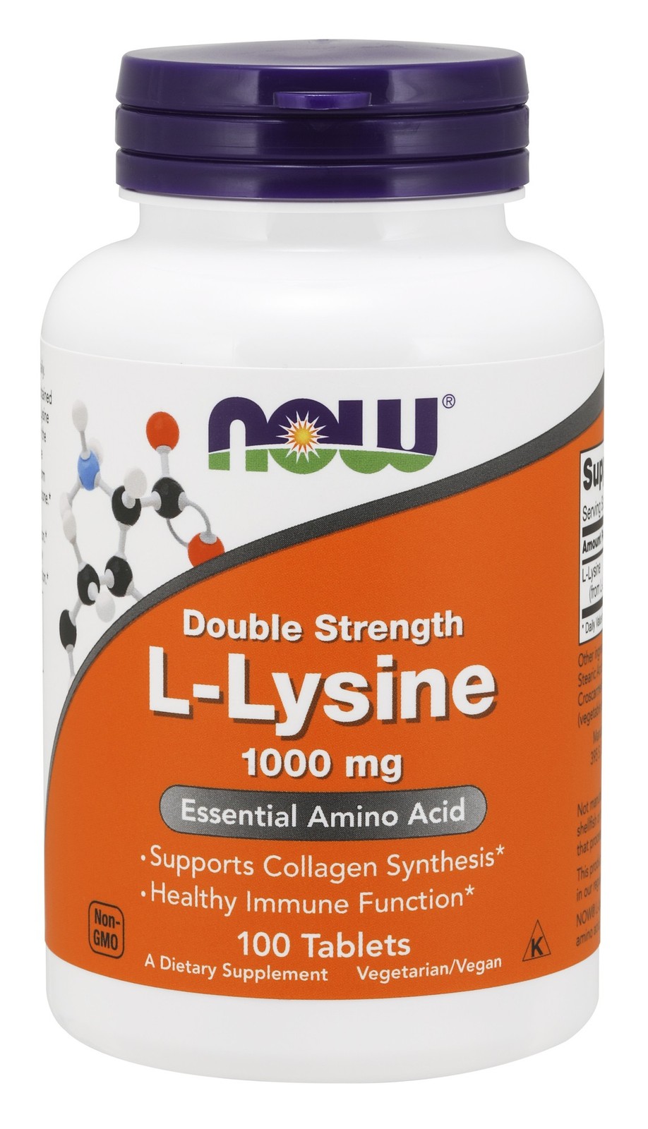 NOW Foods L-Lysine Double Strength 1000mg Tablets – 100 Count