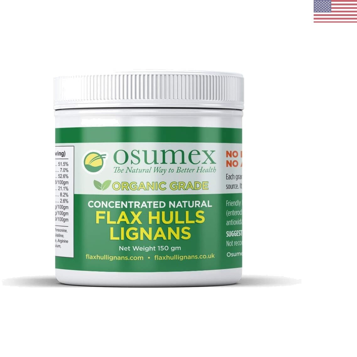 Concentrated Organic Natural Flax Hulls Lignans