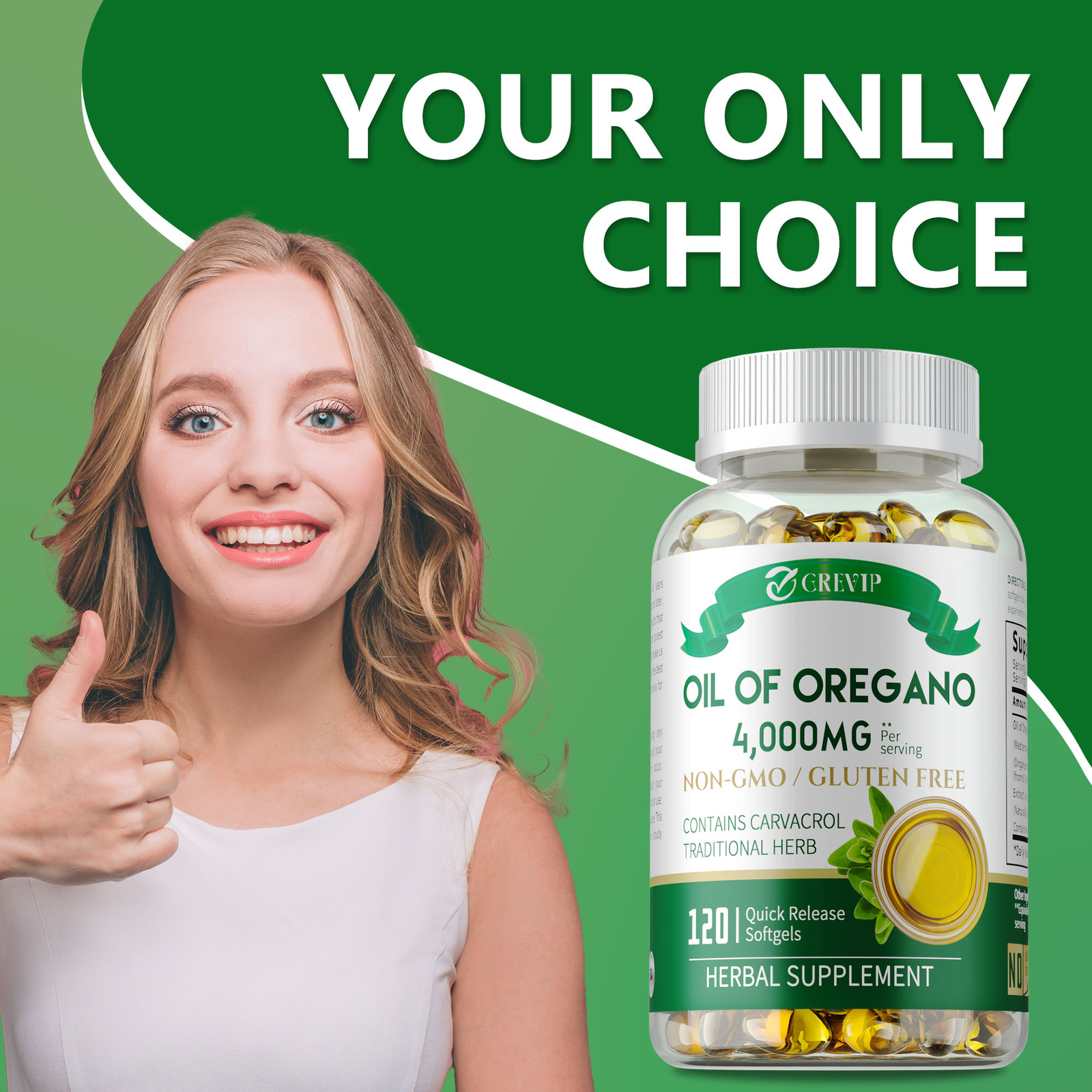 Oil of Oregano Capsules-with Carvacrol, Natural Immune Support, Antioxidant