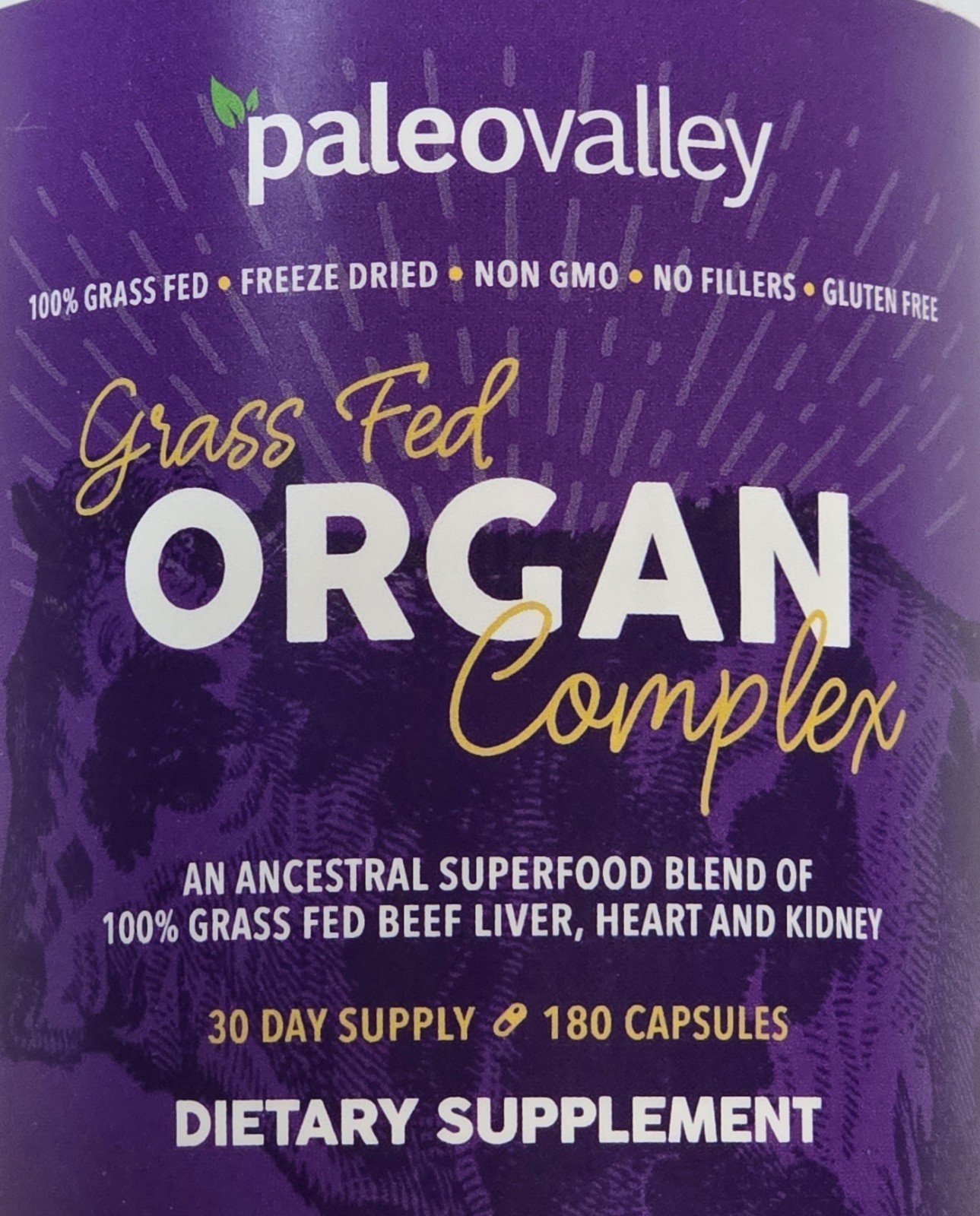 Paleovalley Grass Fed Organ Complex 30 Days Supply 180 Capsules – Exp 10/2027