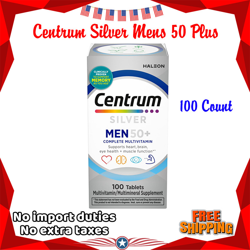 Centrum Silver Mens 50 Plus Multivitamin With Vitamin B & D3, 100 Count