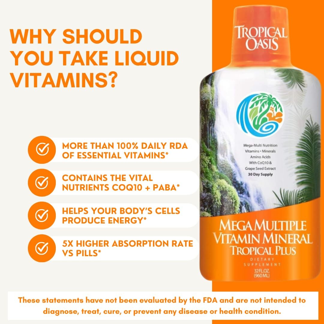 Liquid Multivitamin and Mineral Supplement 85 Vitamins 32oz 32 Servings 33460
