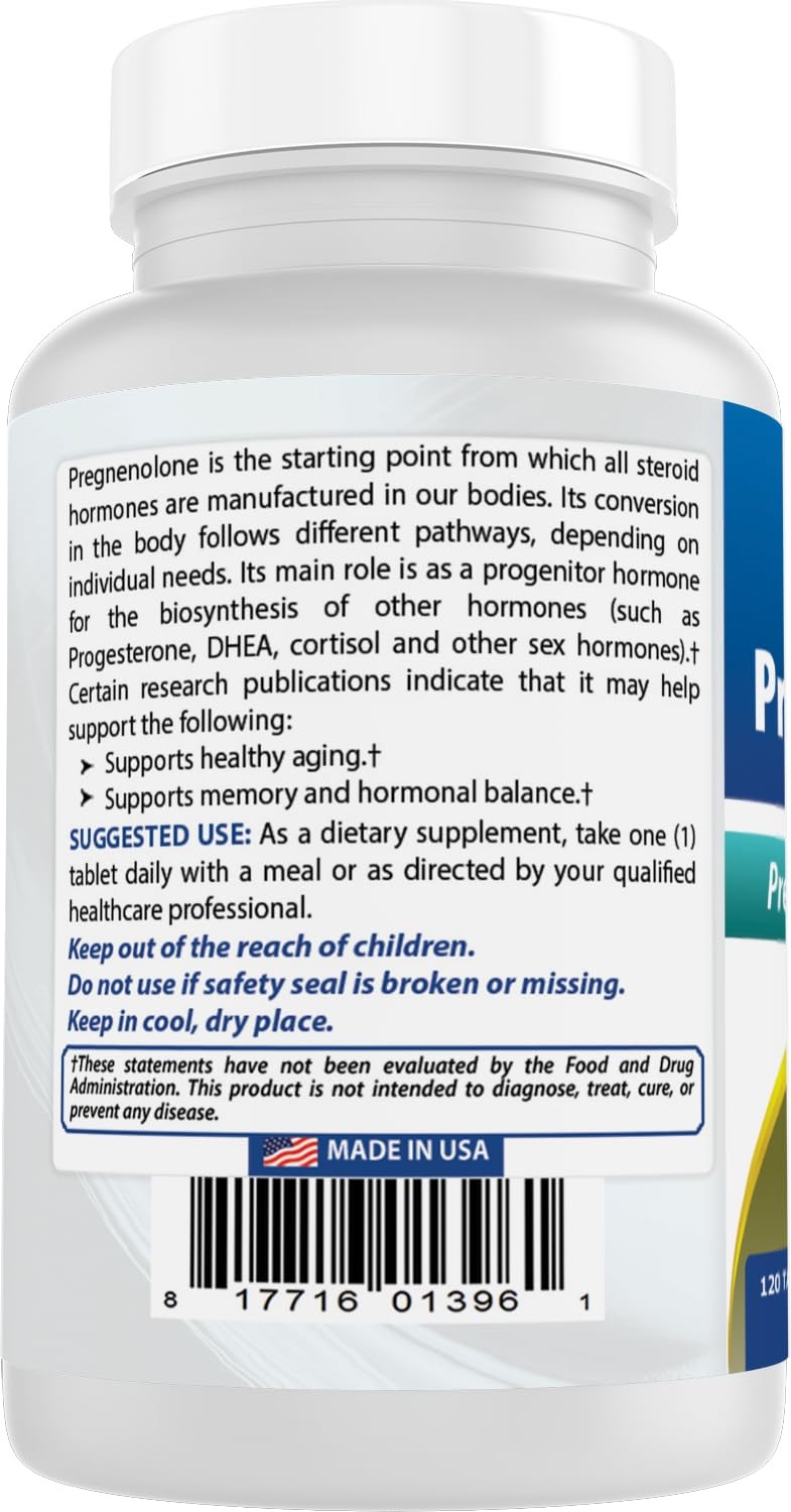Best Naturals Pregnenolone 30 mg 120 Tablets (120 Count 120 (Pack of 2)