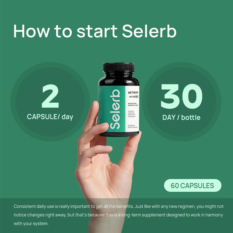 Selerb Metaburn – Chromium, B12 & Berberine HCl, 60 Caps for Nutrient Support