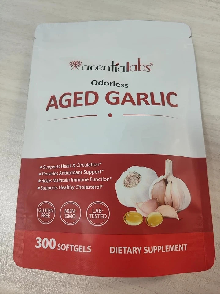 Odorless Garlic 7500Mg per Servings, 300 Softgels | 2 Years Aged Garlic Extra…