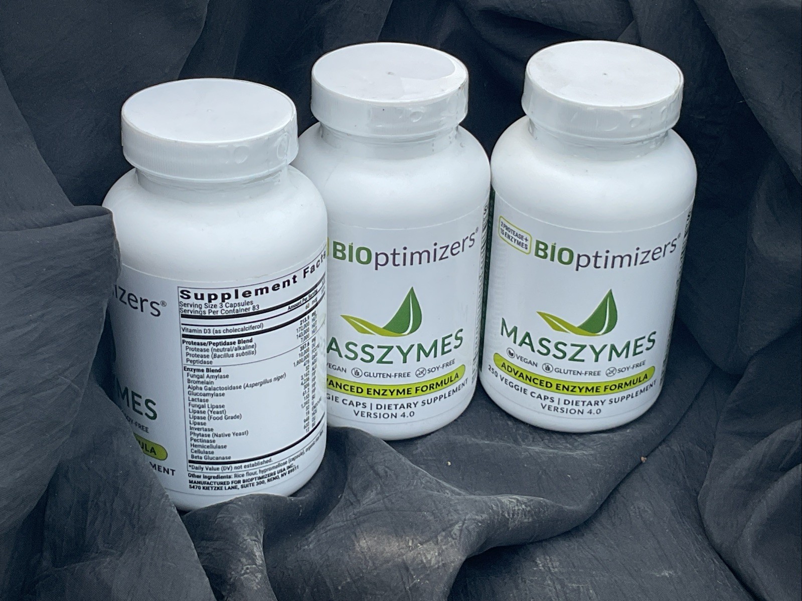 3X MassZymes 4.0 – Digestive Enzymes by BiOptimizers (250 Veg Caps Each). 5/26