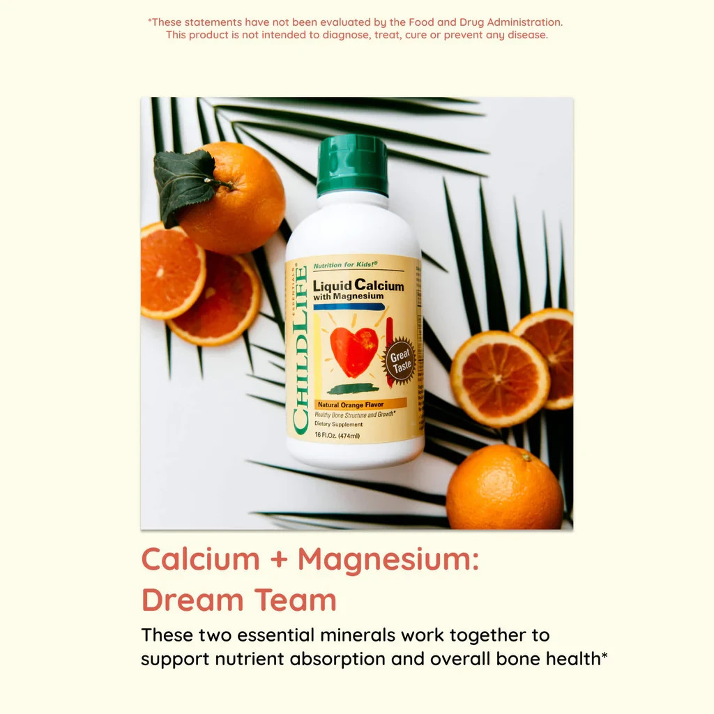 Essentials Kids Liquid Calcium with Magnesium 16 fl oz(473 ml) + FREE Waist Pack