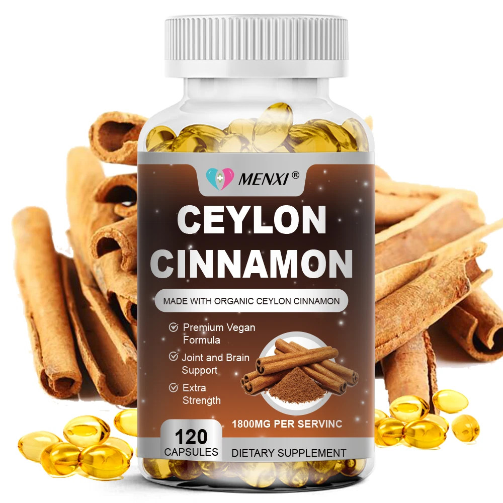 Organic 1800mg Ceylon Cinnamon 240 Capsules Highest Potency Blood Sugar Support