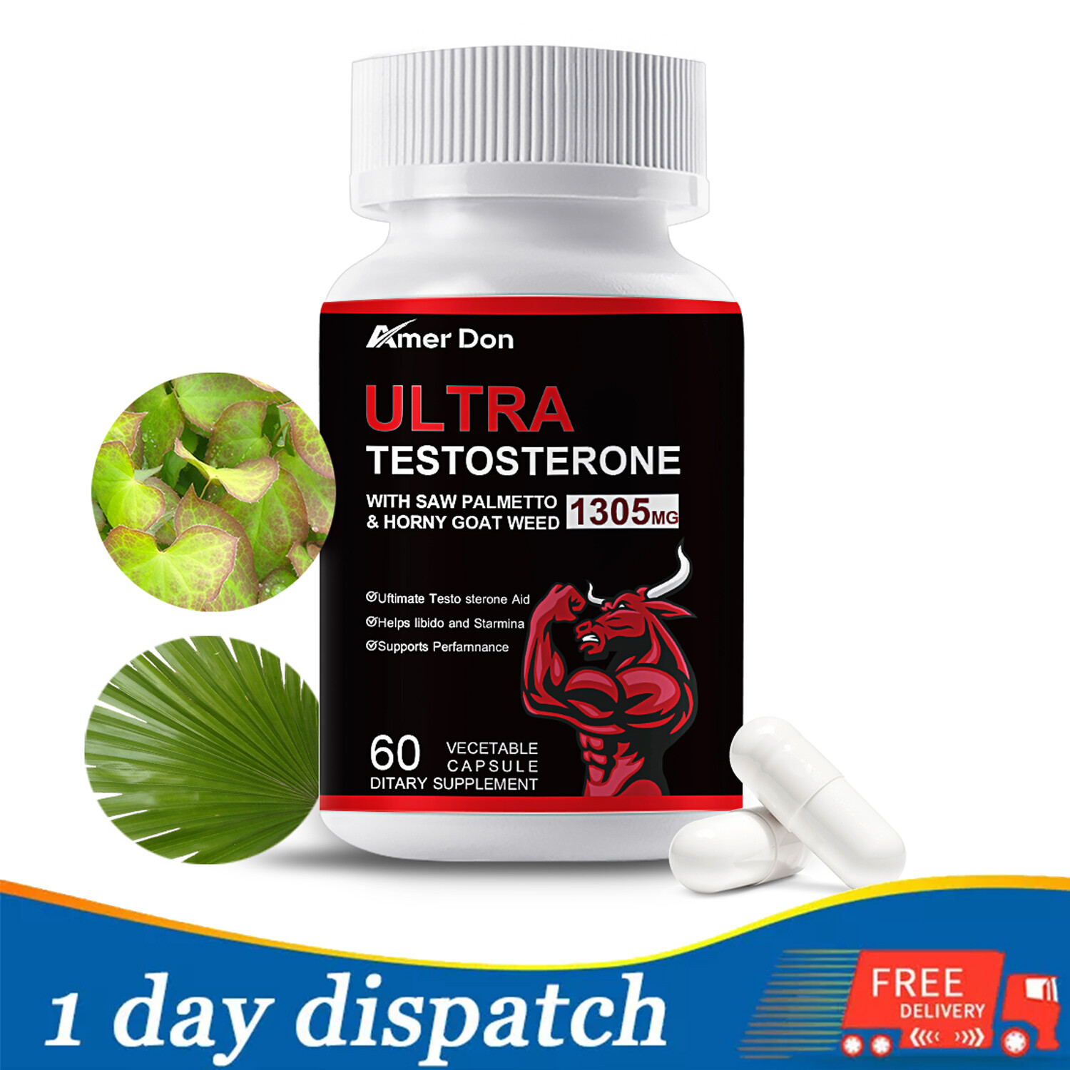 Testosteron Booster Monster Test for Men Testosterona 1305MG Stamina & Energy