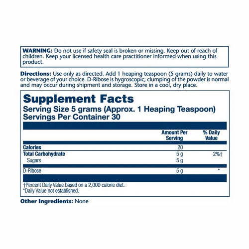 D-Ribose Powder 5.29 oz 5;000 mg by Solaray
