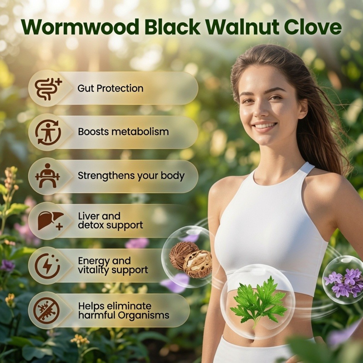 VivoNu Wormwood Black Walnut Cloves–Natural Cleanse & Metabolism, 240 Softgels