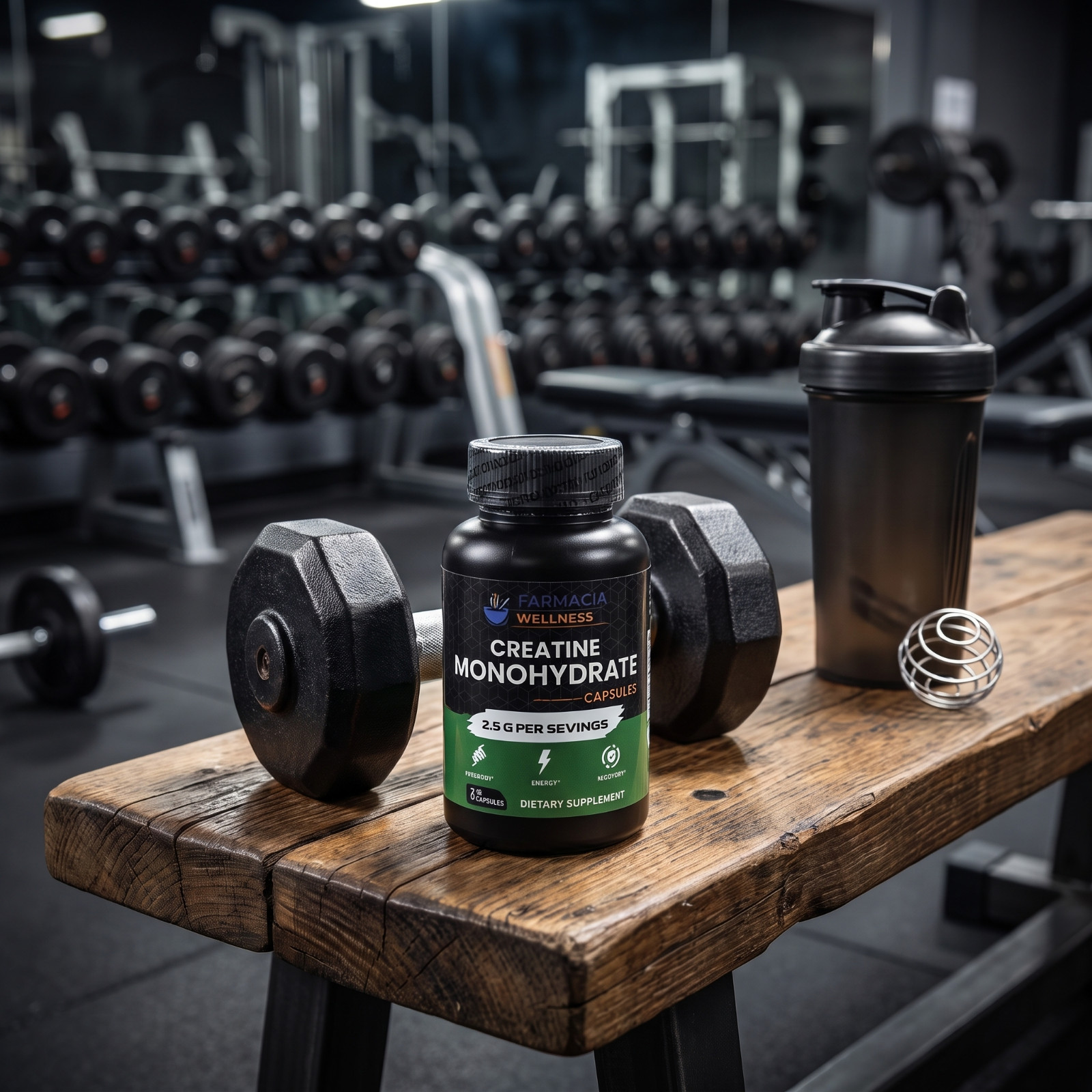 Farmacia Wellness Creatine Monohydrate 60 Capsules Strength Energy Recovery