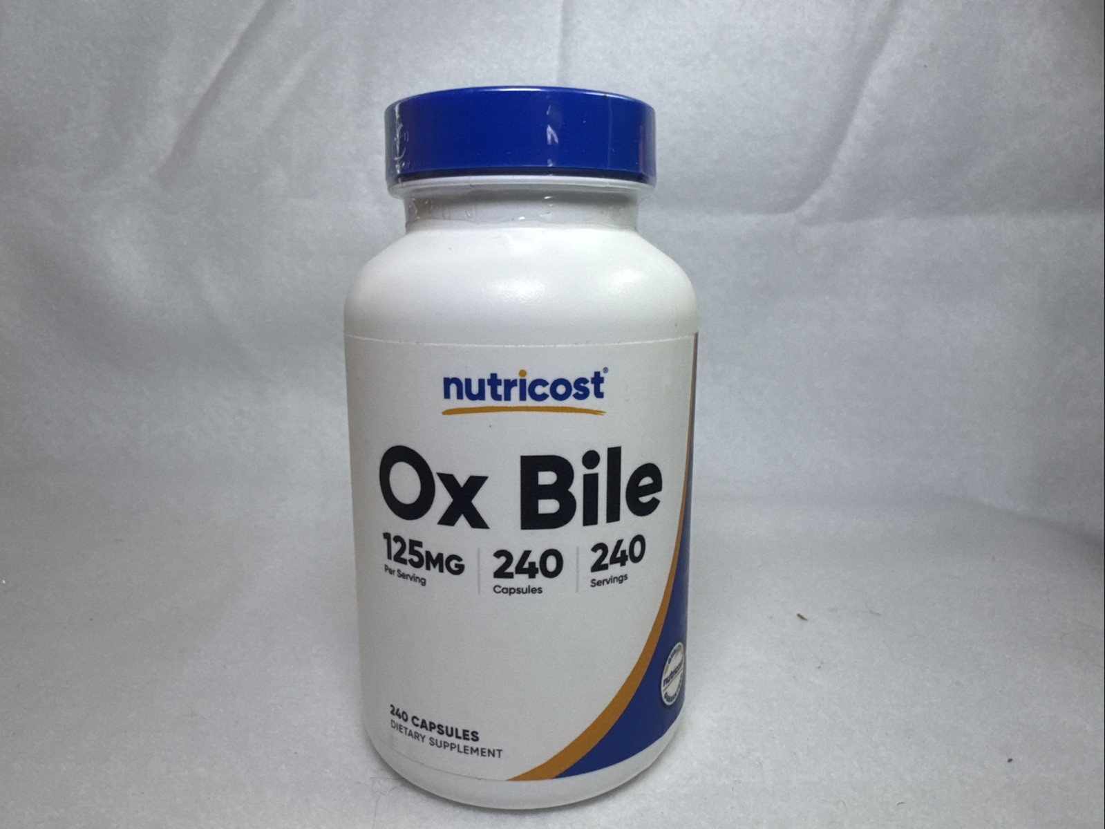 Ox Bile Capsules 240 Count 125 Mg by Nutricost Exp. 01/2028