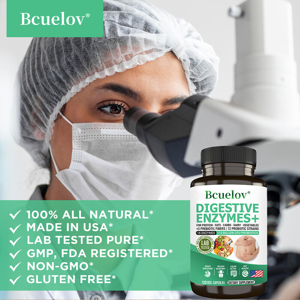 16 Digestive Enzymes Blend 500mg-16 ENZYMES +10 BILLION CFU PROBIOTICS