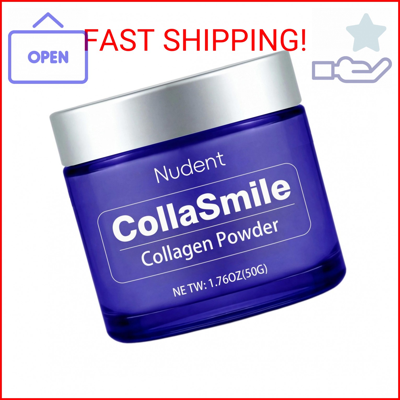 Nudent CollaSmile Collagen Tooth Powder with Hydroxyapatite – Enamel Strengtheni