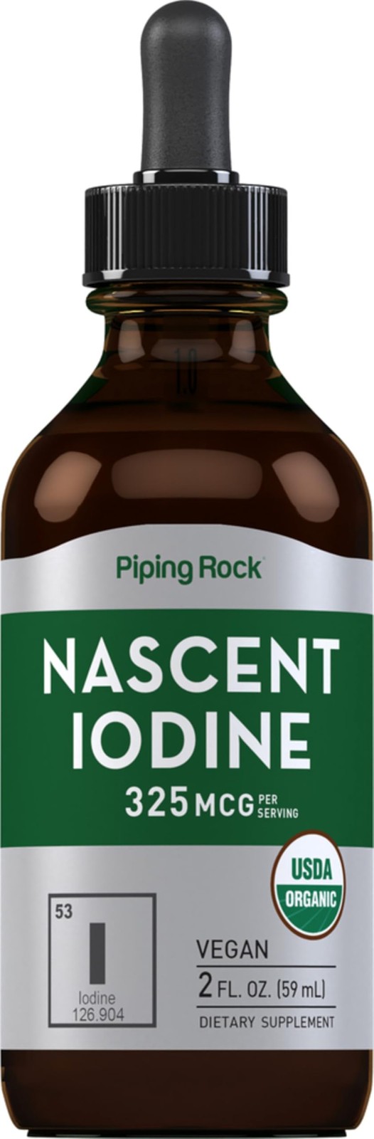 Piping Rock Nascent Iodine Drops Organic | 2 fl oz | 2 Fl Oz (Pack of 1)