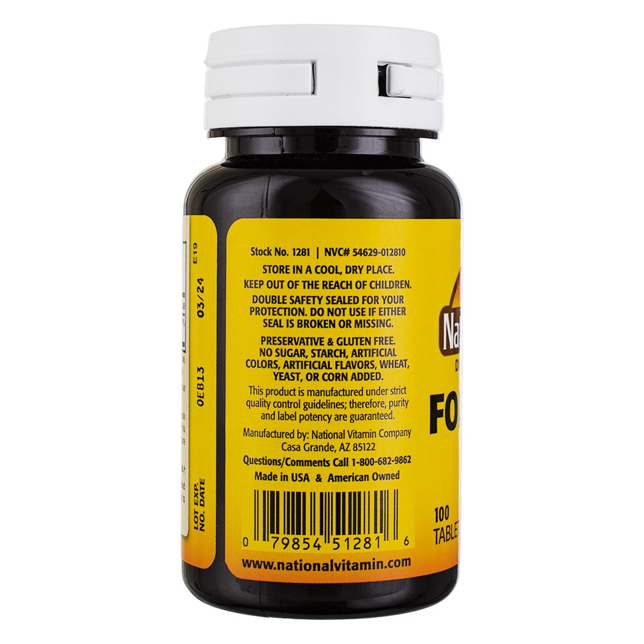 Nature’s Blend Folic Acid Tablets, 1000 mcg, 100 Ct