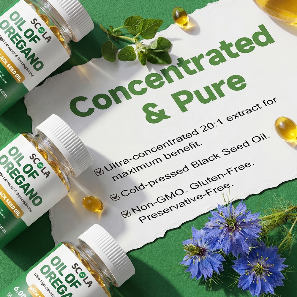 Oregano Oil 6000mg Softgels Capsules Caps Pills Contains Carvacrol Immue Support