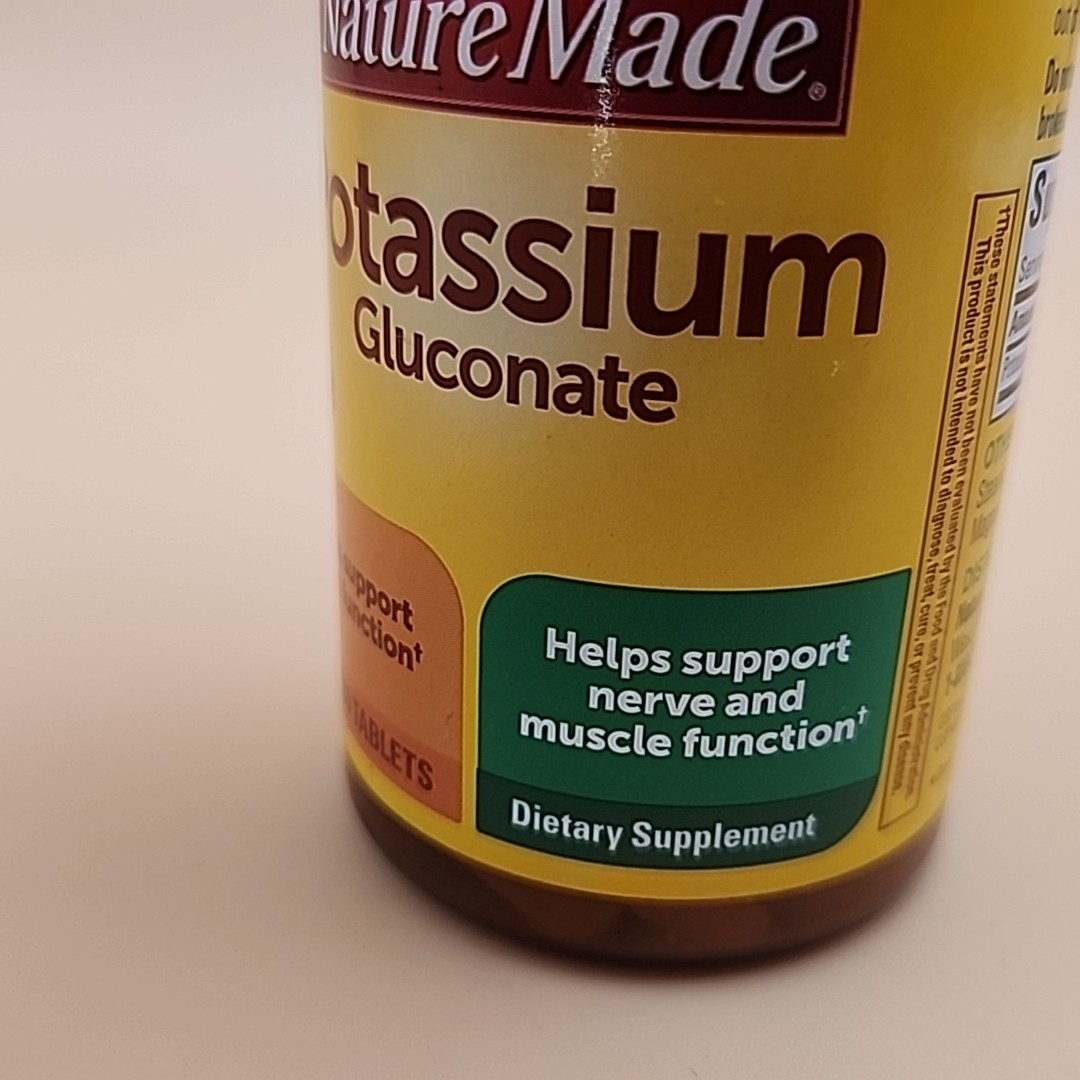 Nature Made Potassium Gluconate 550mg Dietary Supplement – 100 Count exp 5/2028