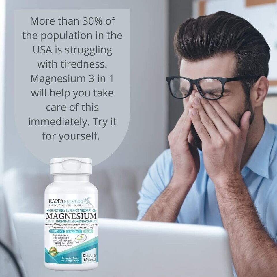 Magnesium, L-Threonate (90 Capsules), 2,253mg Per Serving, Providing 420mg