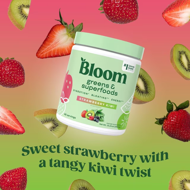 2PK Bloom Nutrition Greens & Superfoods Powder 10.24 Oz EA Strawberry Kiwi 09/26