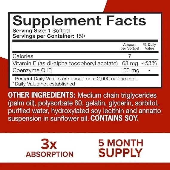 NEW Qunol Ultra CoQ10 100 mg., 150 Softgels. Exp.12/2028